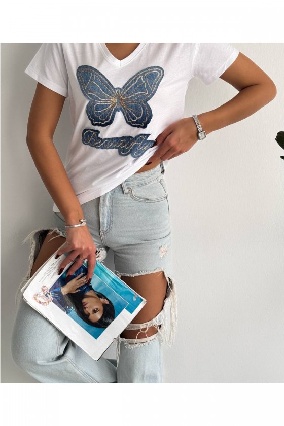 Kadın v Yaka Nakışlı Pullu...